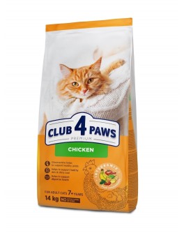Сухий корм Клуб 4 Лапи для дорослих котів від 7 років з куркою