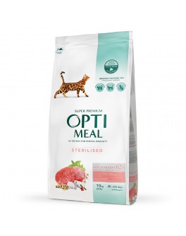 Сухий корм Optimeal з високим вмістом яловичини та сорго для стерилізованих котів