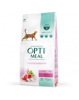 Сухий корм Optimeal з ягням для дорослих котів з чутливим травленням