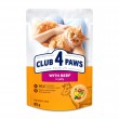 Вологий корм Club 4 Paws з яловичиною в желе для дорослих котів 24шт x 85г Вологий корм Club 4 Paws з яловичиною в желе для дорослих котів 24шт x 85г
