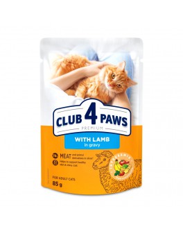 Вологий корм Club 4 Paws з ягням у соусі для дорослих котів 24шт x 85г