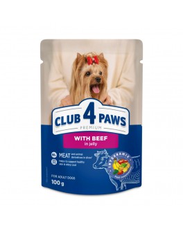 Вологий корм Клуб 4 Лапи з яловичиною у желе для дорослих собак 24шт х 100г
